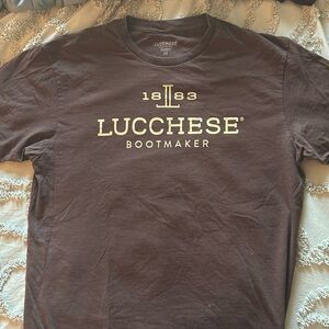 Lucchese bookmakers T shirt. Size large. Dark brown.